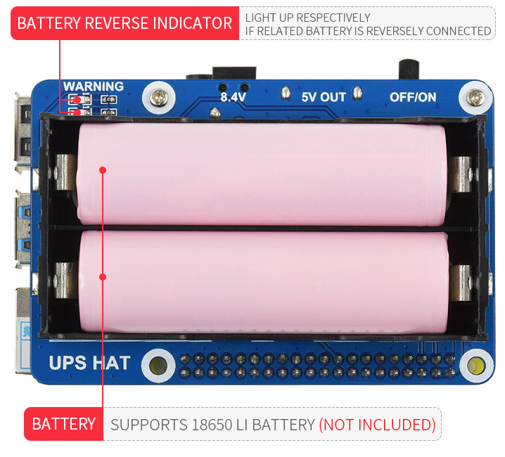 UPS Hat Raspberry Pi lithium-Ion Battries