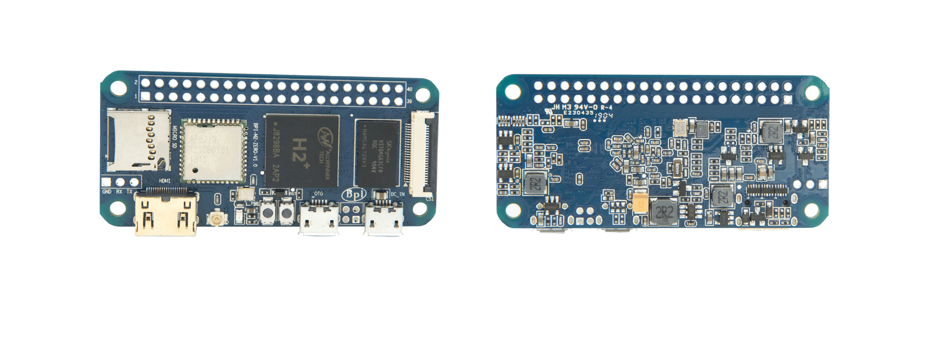 Banana PI M2 Zero top and bottom