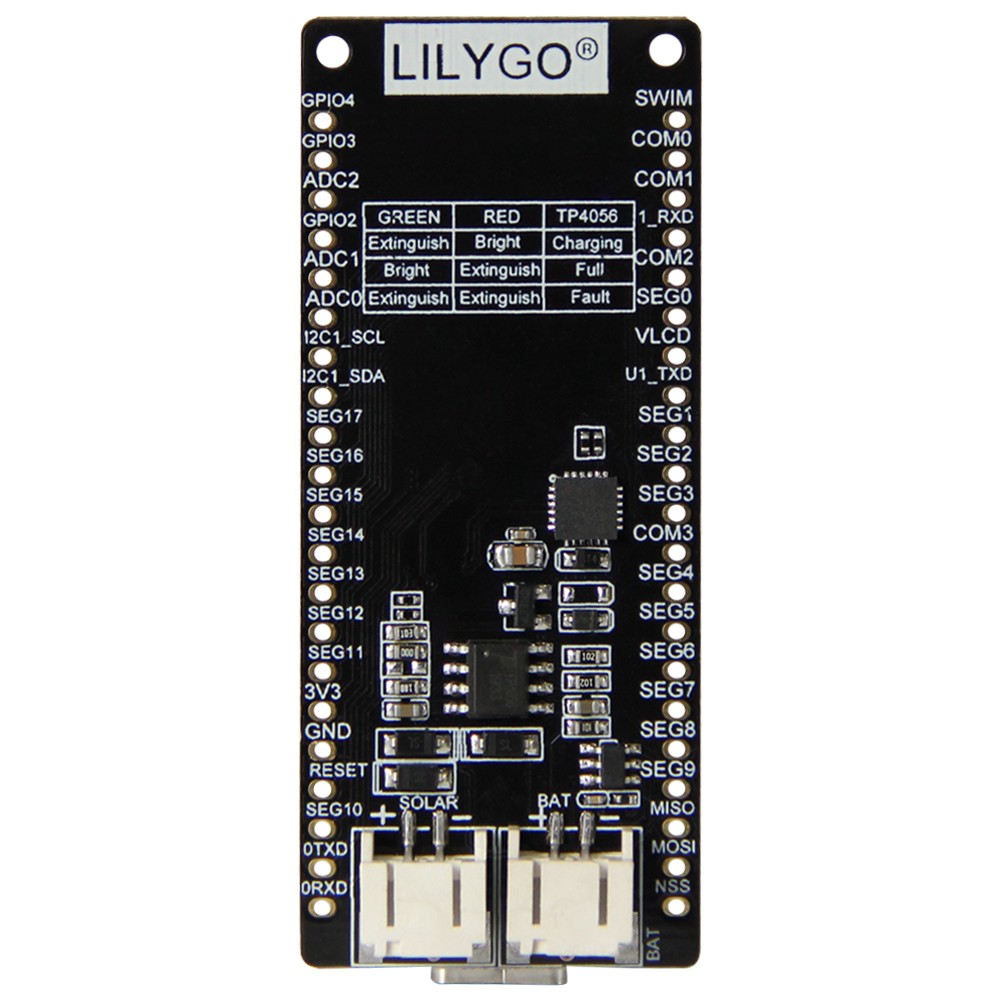 LILYGO® TTGO T-Solar 433/868/915MHz Solar Power Development Board STM8L152 CPU SX1262 Lora With Antenna