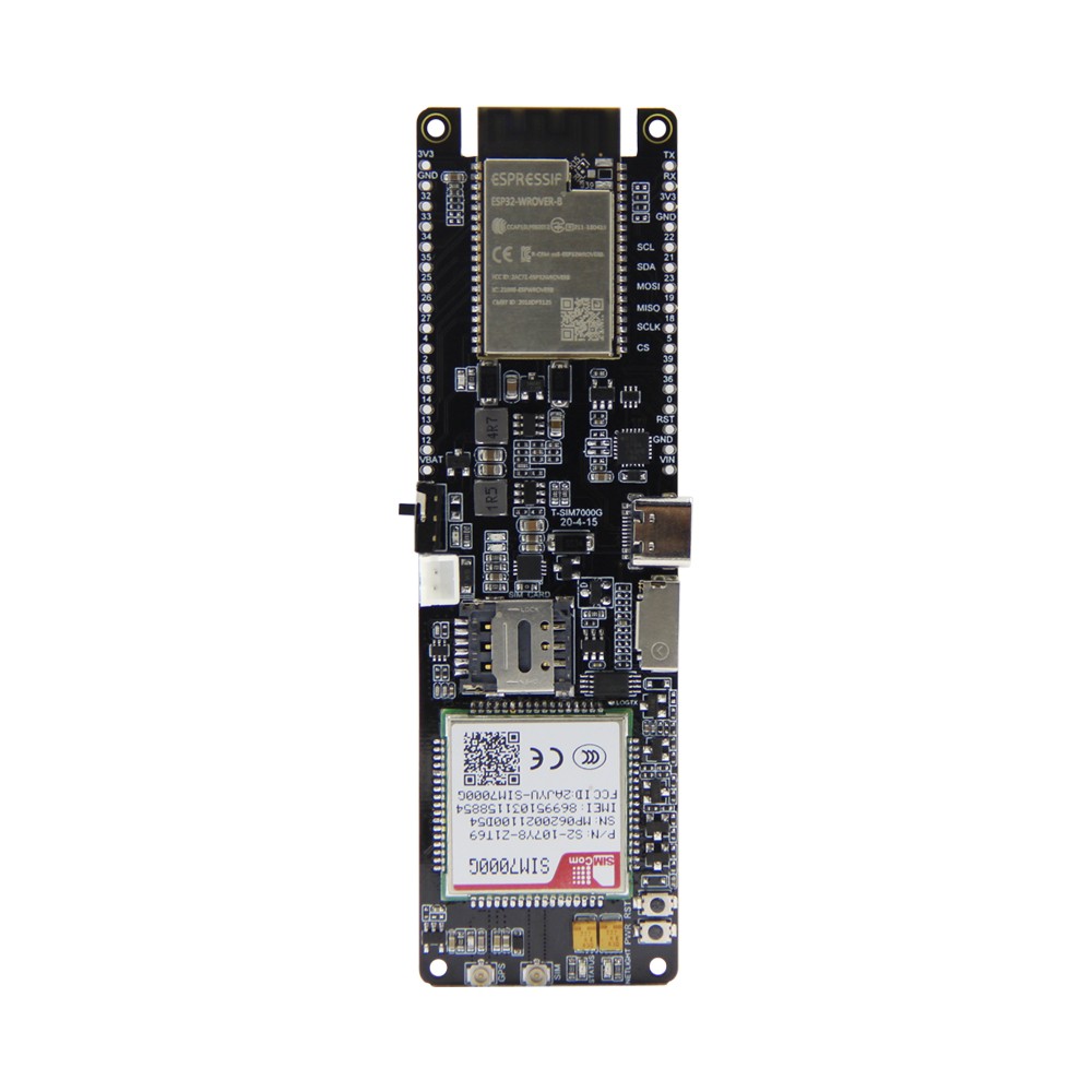 LILYGO® TTGO T-SIM7000G Module ESP32-WROVER-B Chip WiFi Bluetooth 18560 Battery Holder Solar Charge Development Board