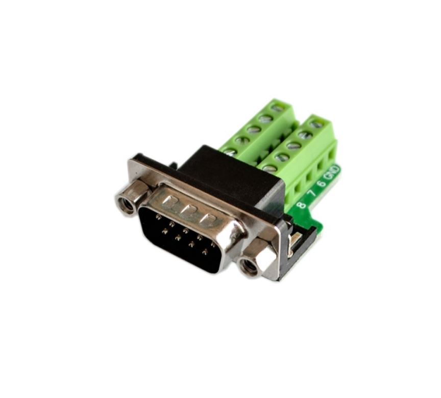 DB9 Serial Solderless Terminals with shell Male