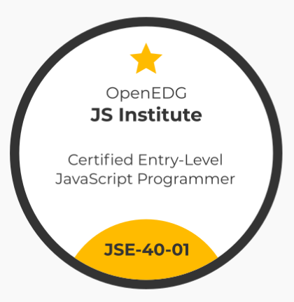 JSE - Certified Entry-Level JavaScript Programmer Certification Exam