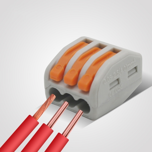 PCT-213 3 Pin Push Splice Cable Connector Conductor