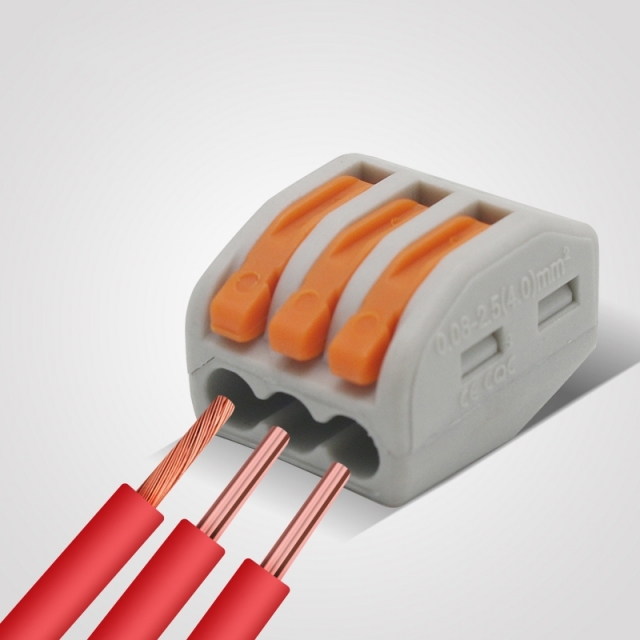 PCT-213 3 Pin Push Splice Cable Connector Conductor