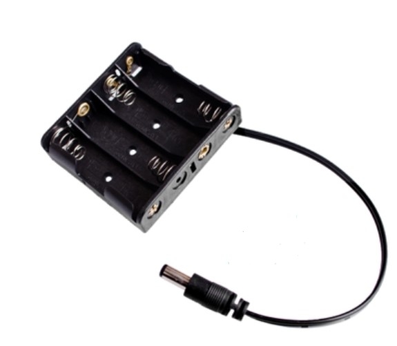 6V 4 X AA Battery Holder With Barrell Connector