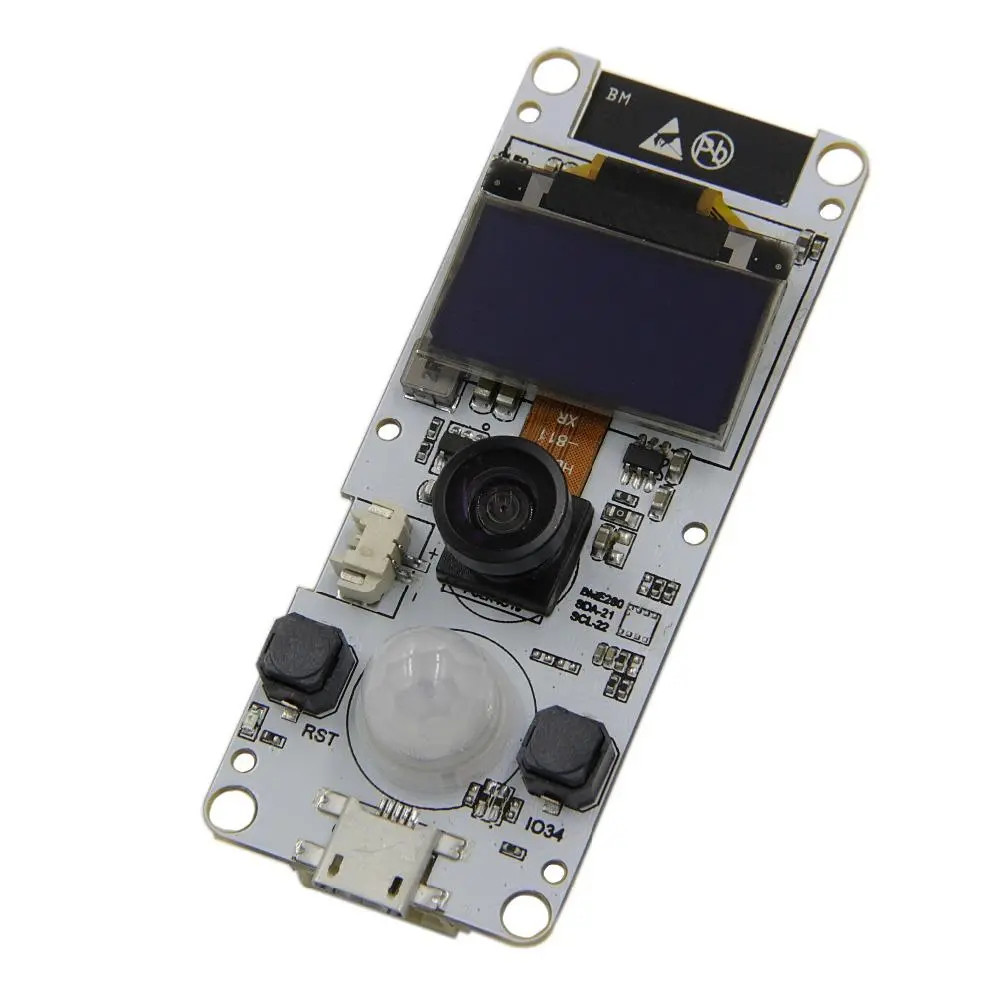 LILYGO TTGO T-Camera ESP32 WROVER &amp; PSRAM Camera Module ESP32-WROVER-B OV2640 Camera Module 0.96 OLED (fisheye)