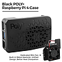 Black Poly+ Case For Raspberry Pi 4, With Dedicated MINI Cooling Fan